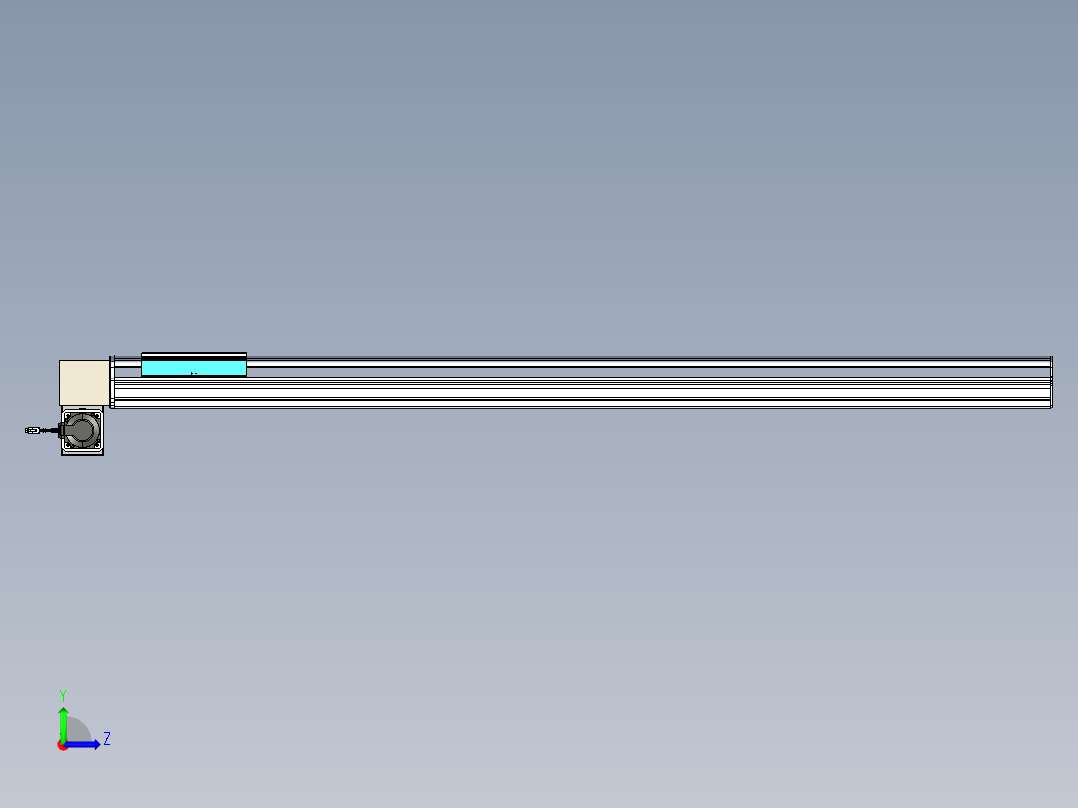 同步带滑台-半封闭B22H-L100-C-S1650-RD-P75-D3-N5左视图