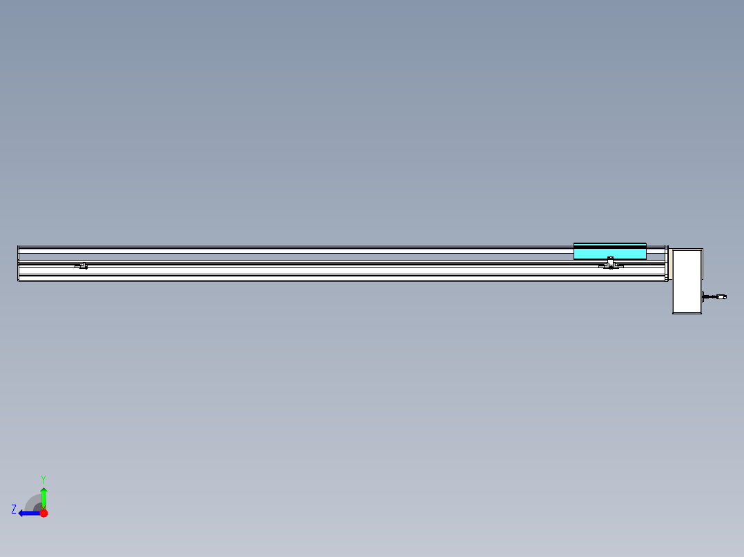 同步带滑台-半封闭B22H-L100-C-S1650-RD-P75-D3-N5右视图