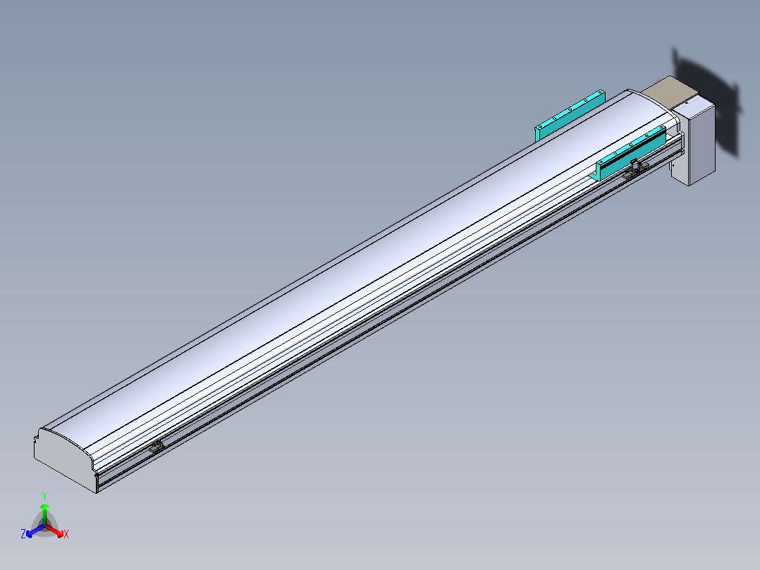 同步带滑台-半封闭B22H-L100-C-S1650-RD-P75-D3-N5正等轴测图