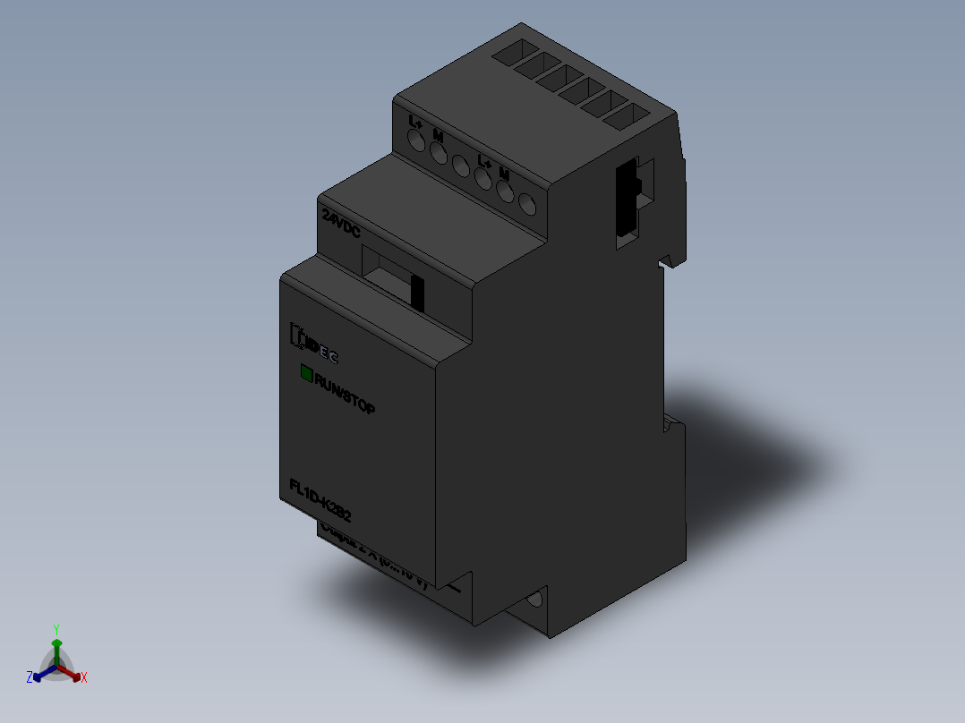 继电器12V60A正等轴测图