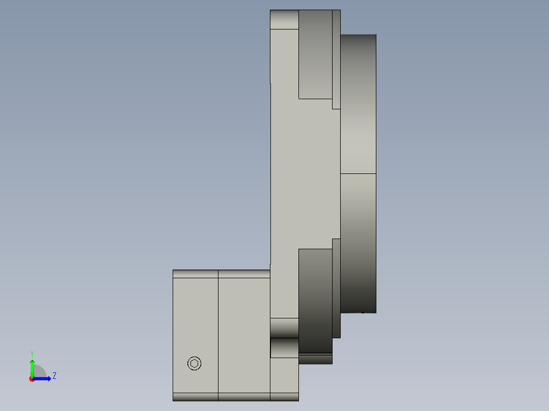 W-DRN 系列中空旋转平台3d模型W-DRN200-F-18-ZP75左视图