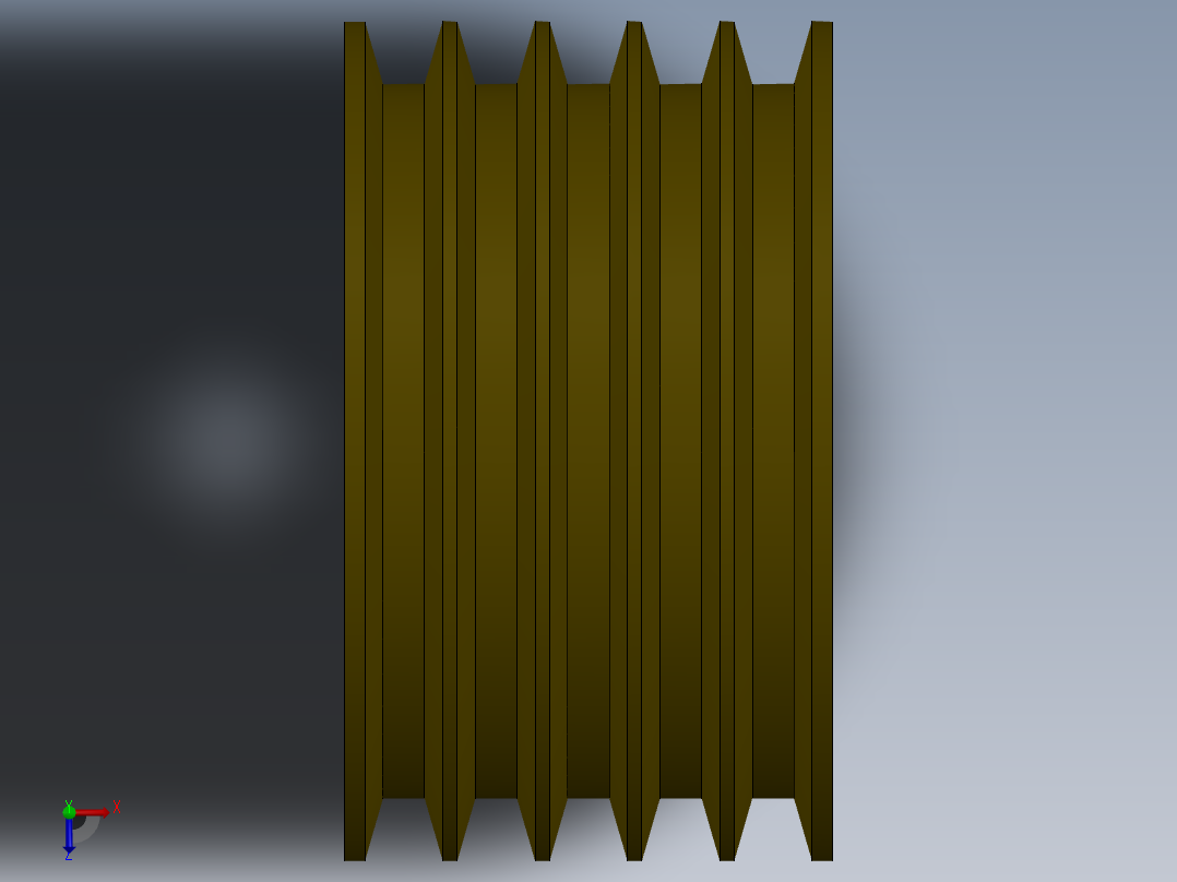 五重皮带轮--sw三维 3d模型设计图俯视图