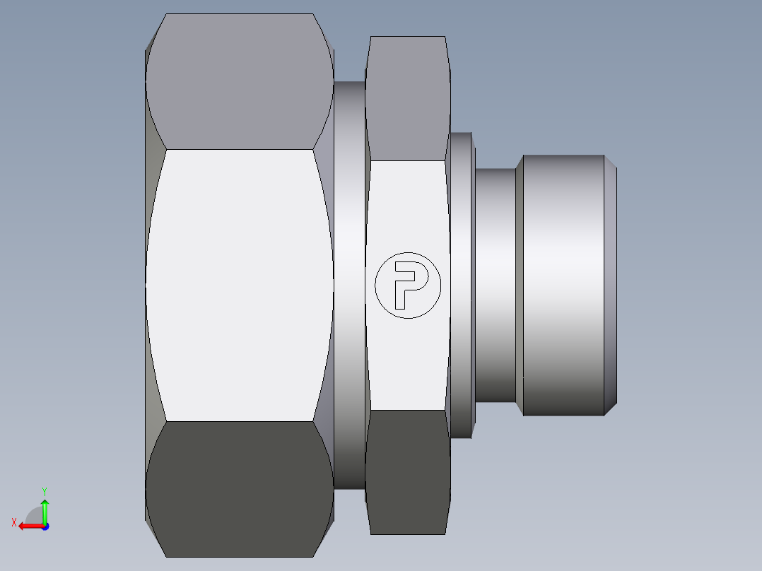 卡套式工业通用硬管接头EO_Male_Stud_connector_GE42LR171后视图