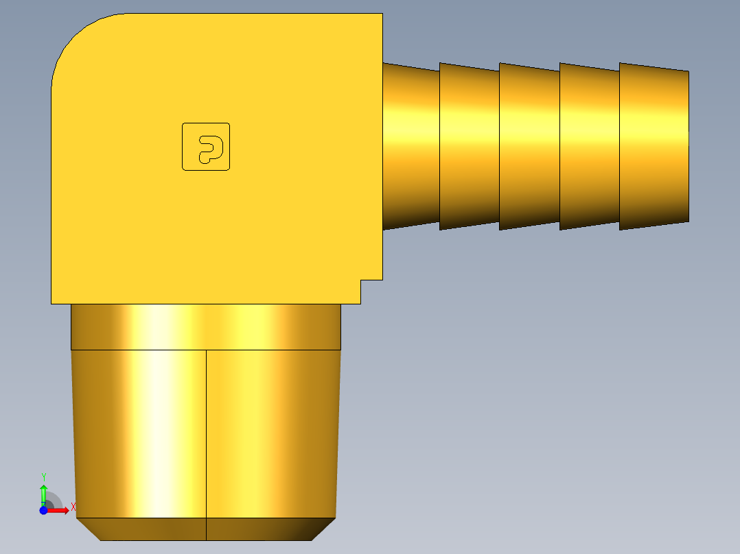 倒齿式工业管接头Hose Barb 90Deg Elbow to Male Pipe 129HB-8-8前视图