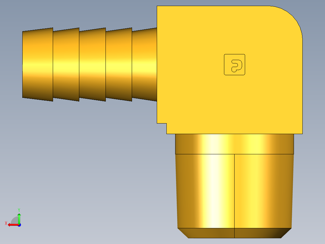 倒齿式工业管接头Hose Barb 90Deg Elbow to Male Pipe 129HB-8-8后视图