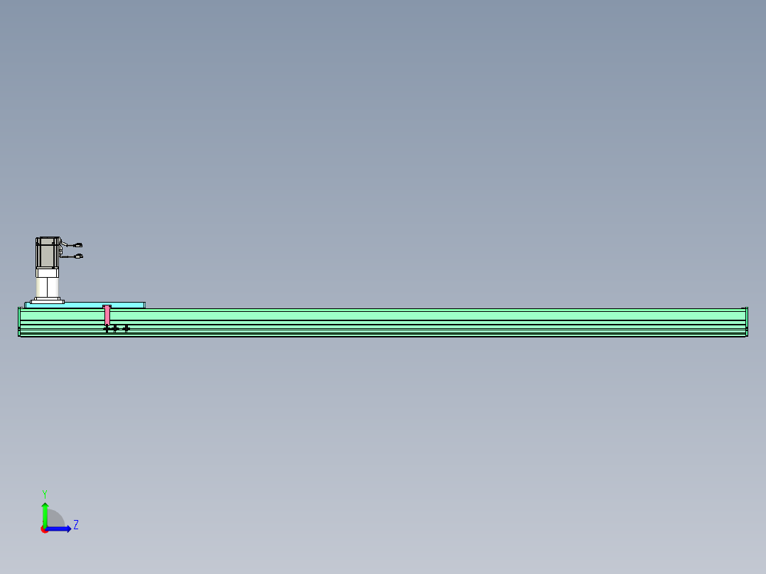 东锦齿条传动DH270G-L167-S2100-BU-减速机+750W左视图