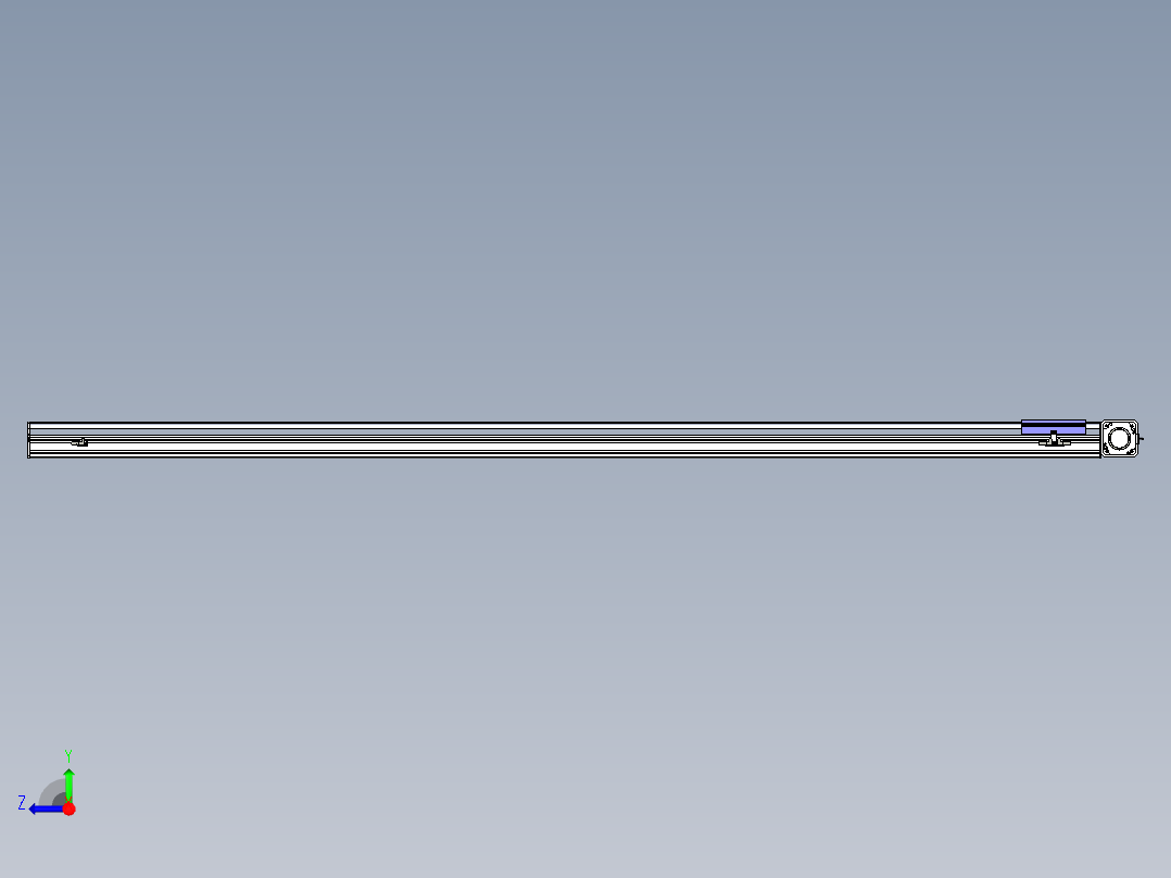 同步带滑台-半封闭B17-L100-S2400-R-P75-D3-N3右视图