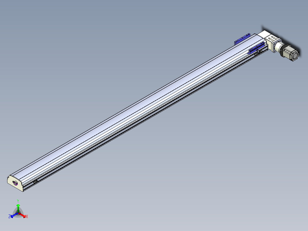 同步带滑台-半封闭B17-L100-S2400-R-P75-D3-N3正等轴测图