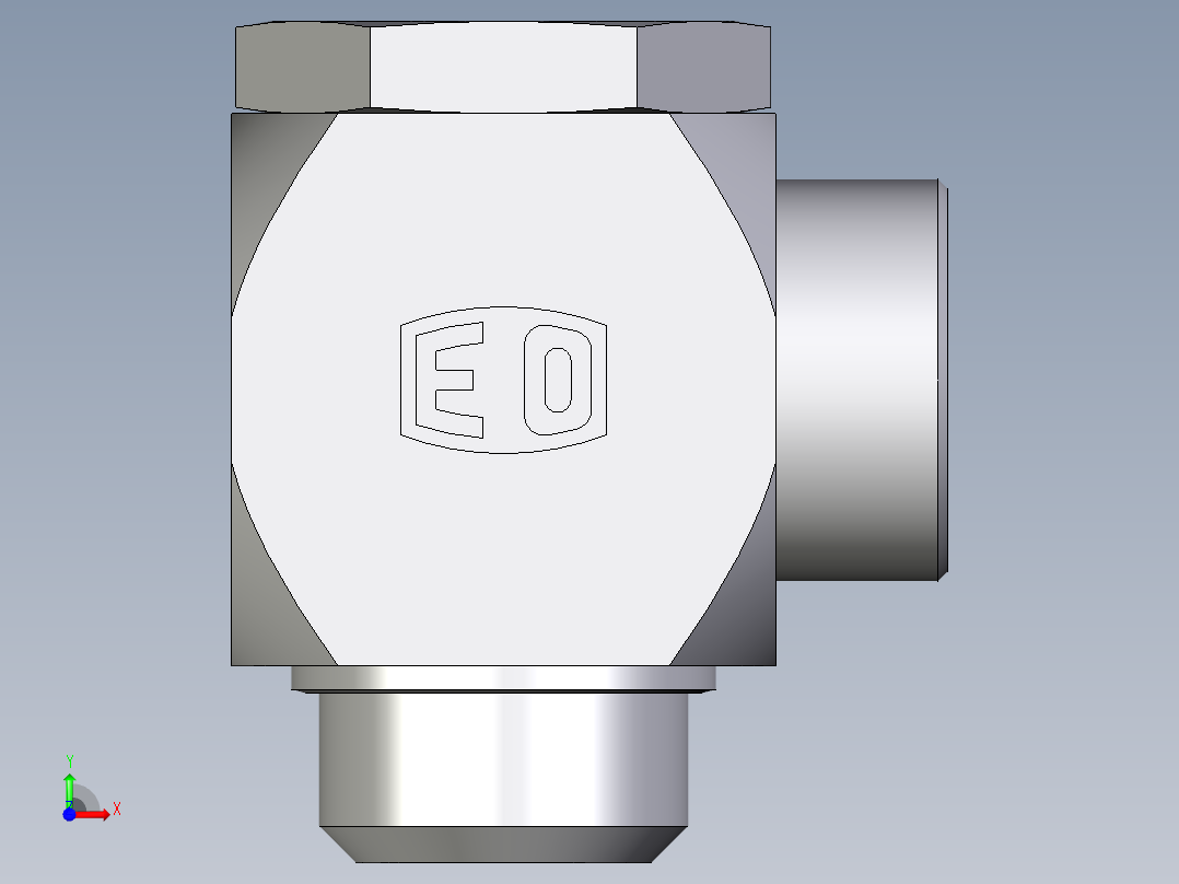卡套式工业通用硬管接头EO_High_pressure_banjo_elbow_WH38SROMDCF前视图