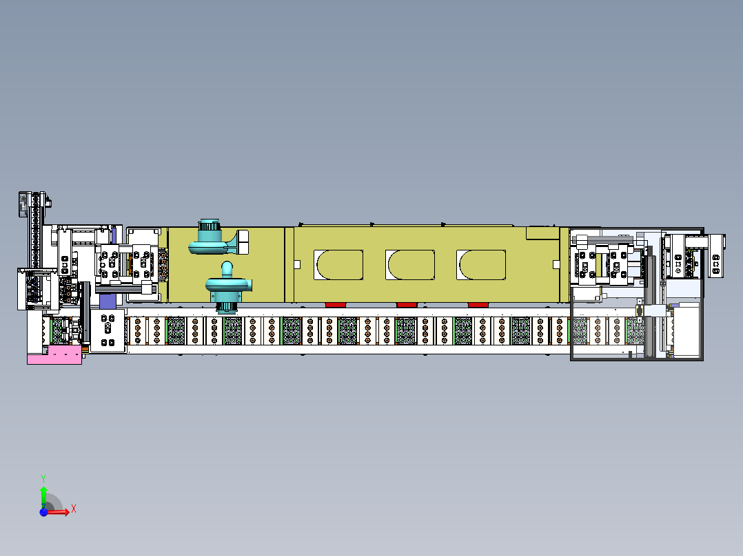 电机转子罩加热炉流水线（含bom）sw17可编辑前视图