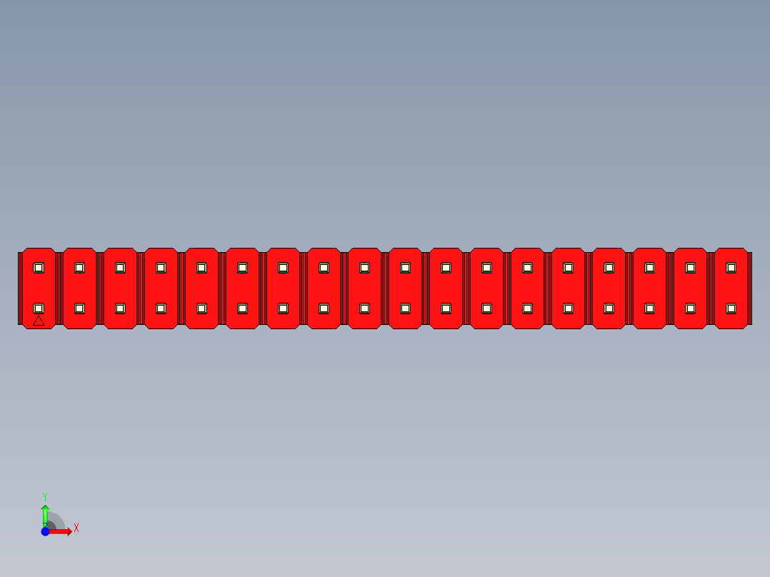 彩色公头100mil（2.54mm）系列-DS1021_red_2x18p_100mil_Type1_rev1.0前视图