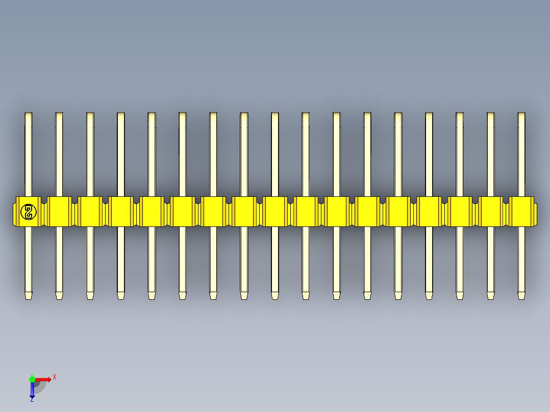 彩色公排针 100mil 2.54mm 系列-DS1022_yellow_3x17p_100mil_TypeD_rev1.0俯视图