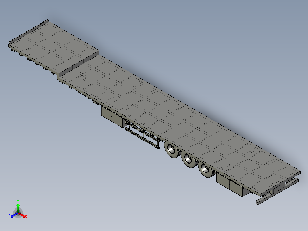 17.5大板挂车三维总装后视图