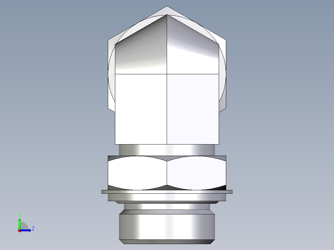 卡套式工业通用硬管接头EO_Adjustable_Locknut_elbow_WEE28LRCF左视图