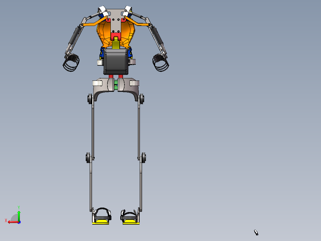 外骨骼总装SW三维模型后视图