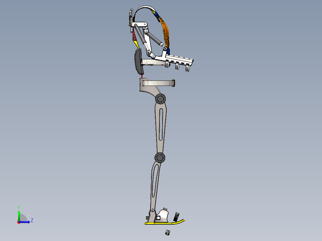 外骨骼总装SW三维模型左视图
