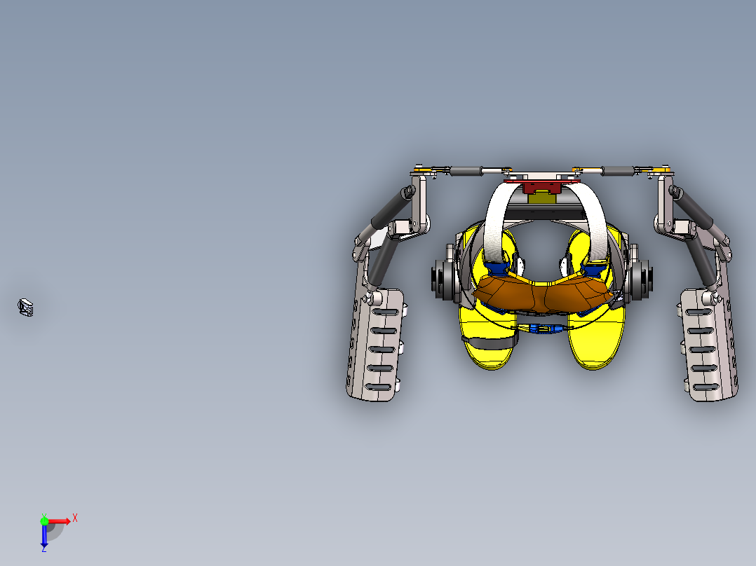 外骨骼总装SW三维模型俯视图