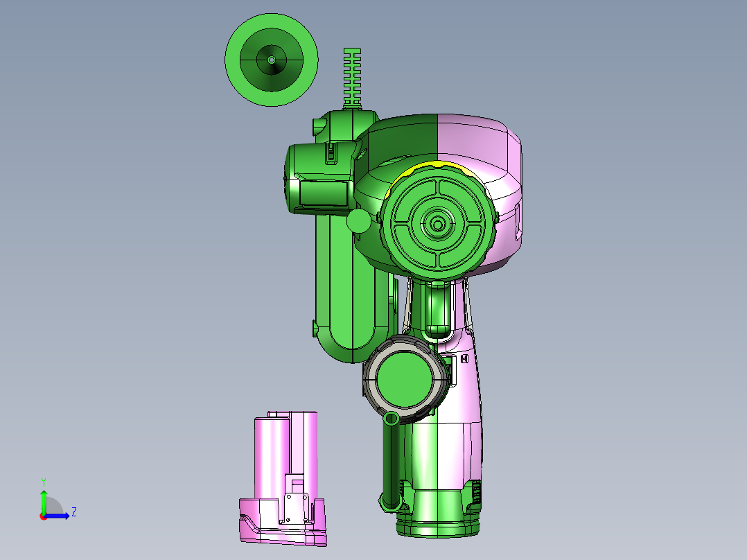锂电玻璃胶枪左视图