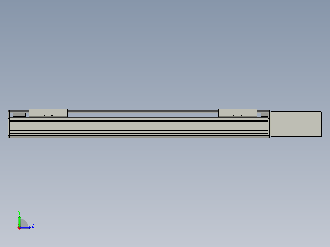 直线模组WG-LHB12-S500-BL设计图纸左视图