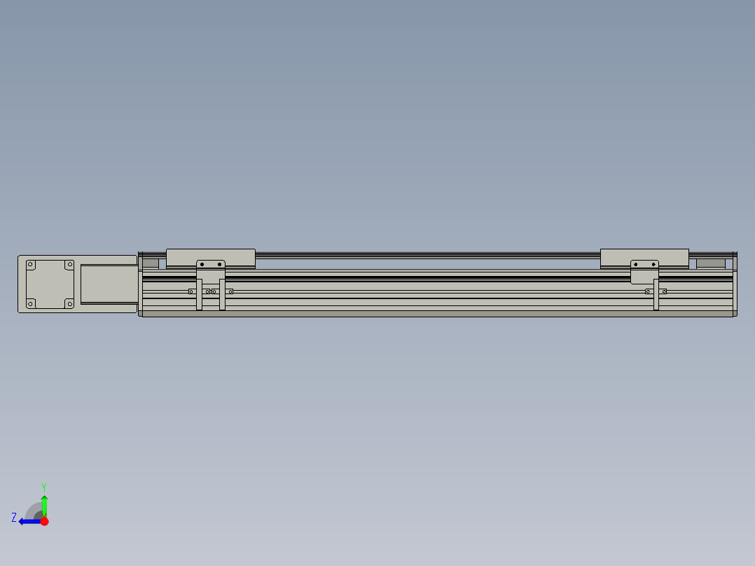 直线模组WG-LHB12-S500-BL设计图纸右视图
