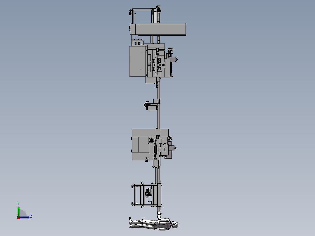 全自动送料系统自动磨削生产线左视图