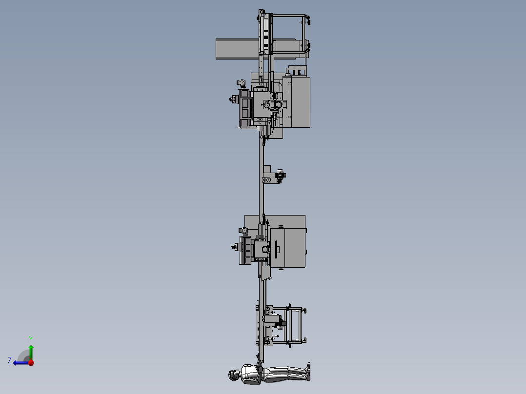 全自动送料系统自动磨削生产线右视图
