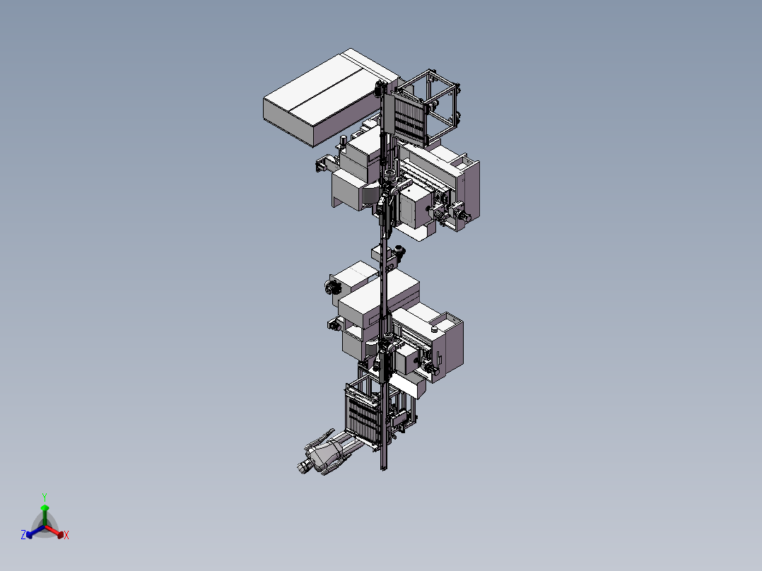 全自动送料系统自动磨削生产线正等轴测图