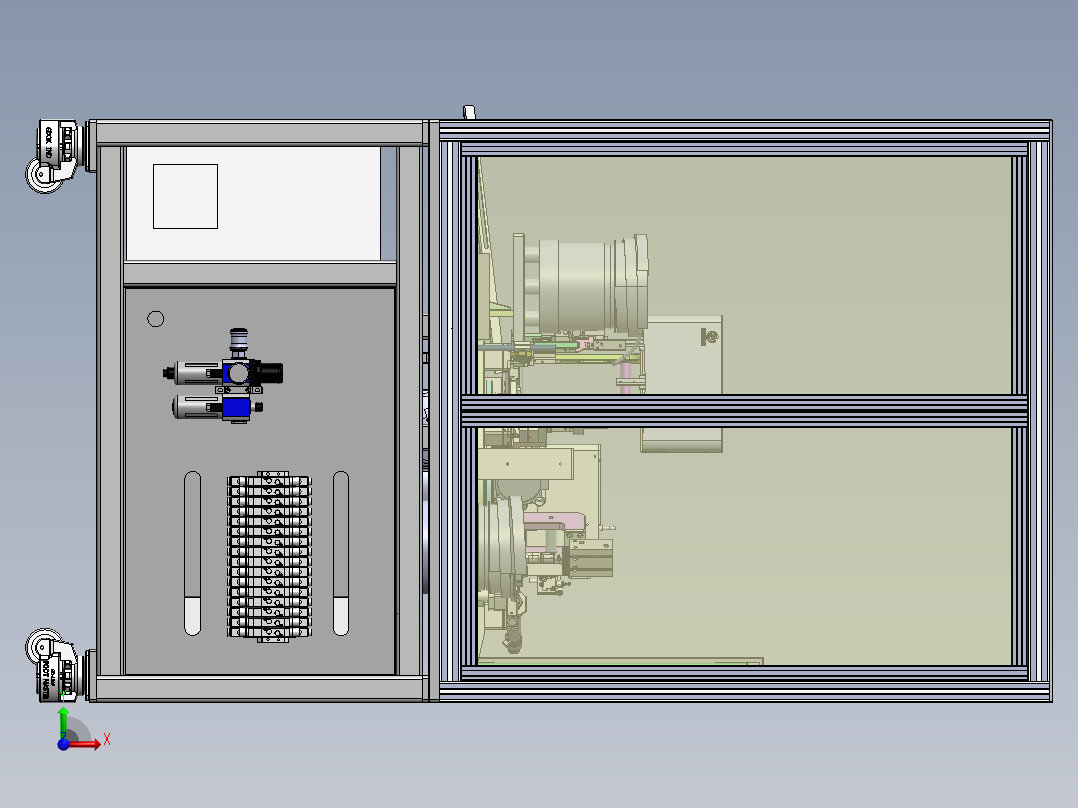 弹簧销钉六工位组装sw20可编辑前视图