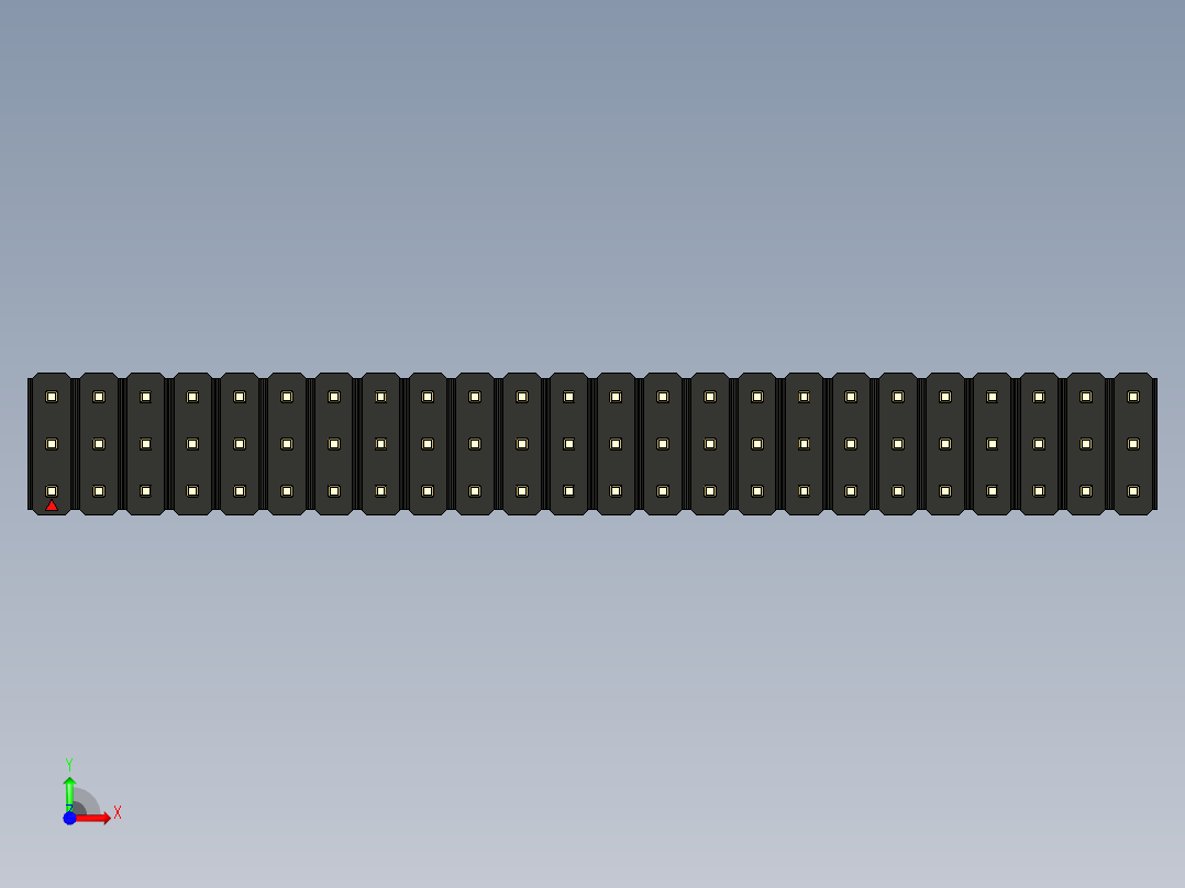 彩色公头100mil（2.54mm）系列-DS1021_black_3x24p_100mil_Type5_rev1.0前视图