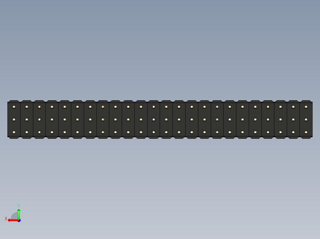 彩色公头100mil（2.54mm）系列-DS1021_black_3x24p_100mil_Type5_rev1.0后视图