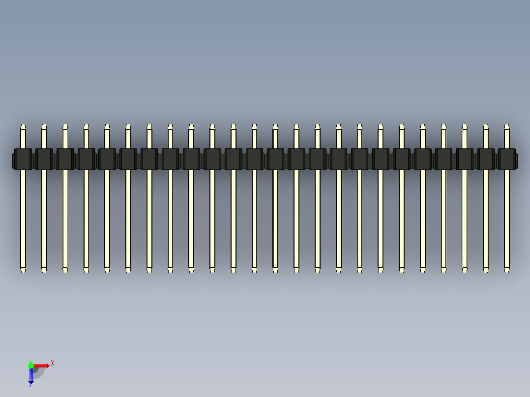 彩色公头100mil（2.54mm）系列-DS1021_black_3x24p_100mil_Type5_rev1.0俯视图