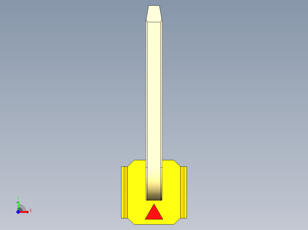 彩色公排针 100mil 2.54mm 系列-DS1022_yellow_01p_100mil_TypeU_rev1.0前视图