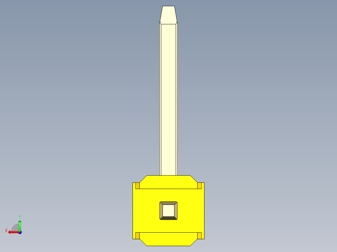 彩色公排针 100mil 2.54mm 系列-DS1022_yellow_01p_100mil_TypeU_rev1.0后视图