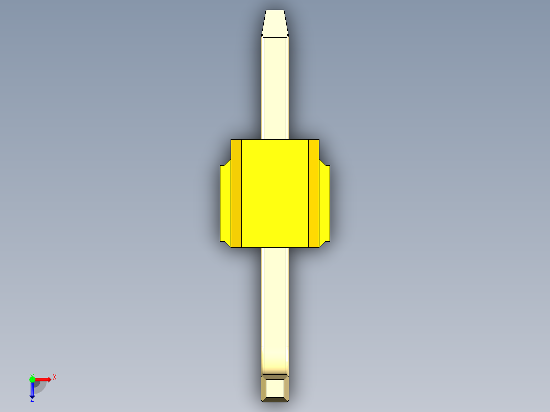 彩色公排针 100mil 2.54mm 系列-DS1022_yellow_01p_100mil_TypeU_rev1.0俯视图