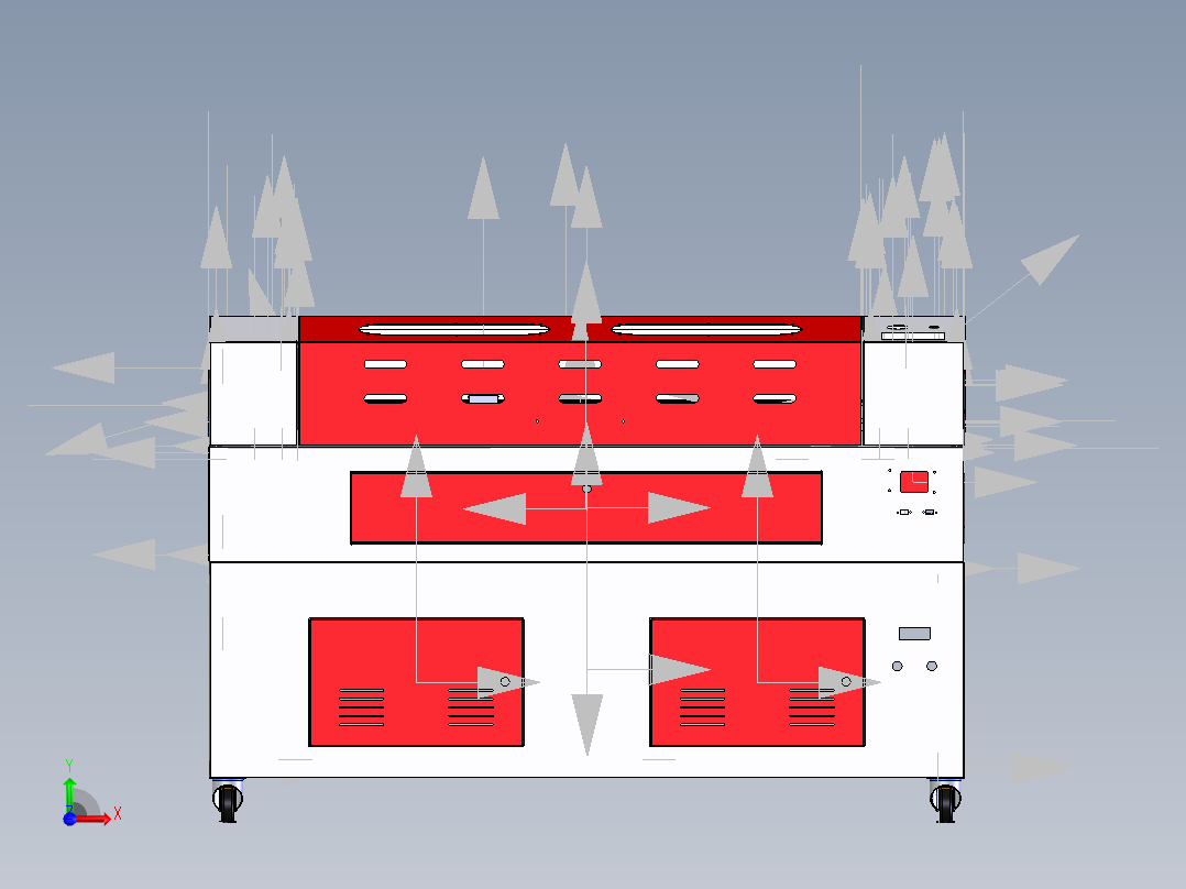 二氧化碳100W激光切割机1250x850mm前视图