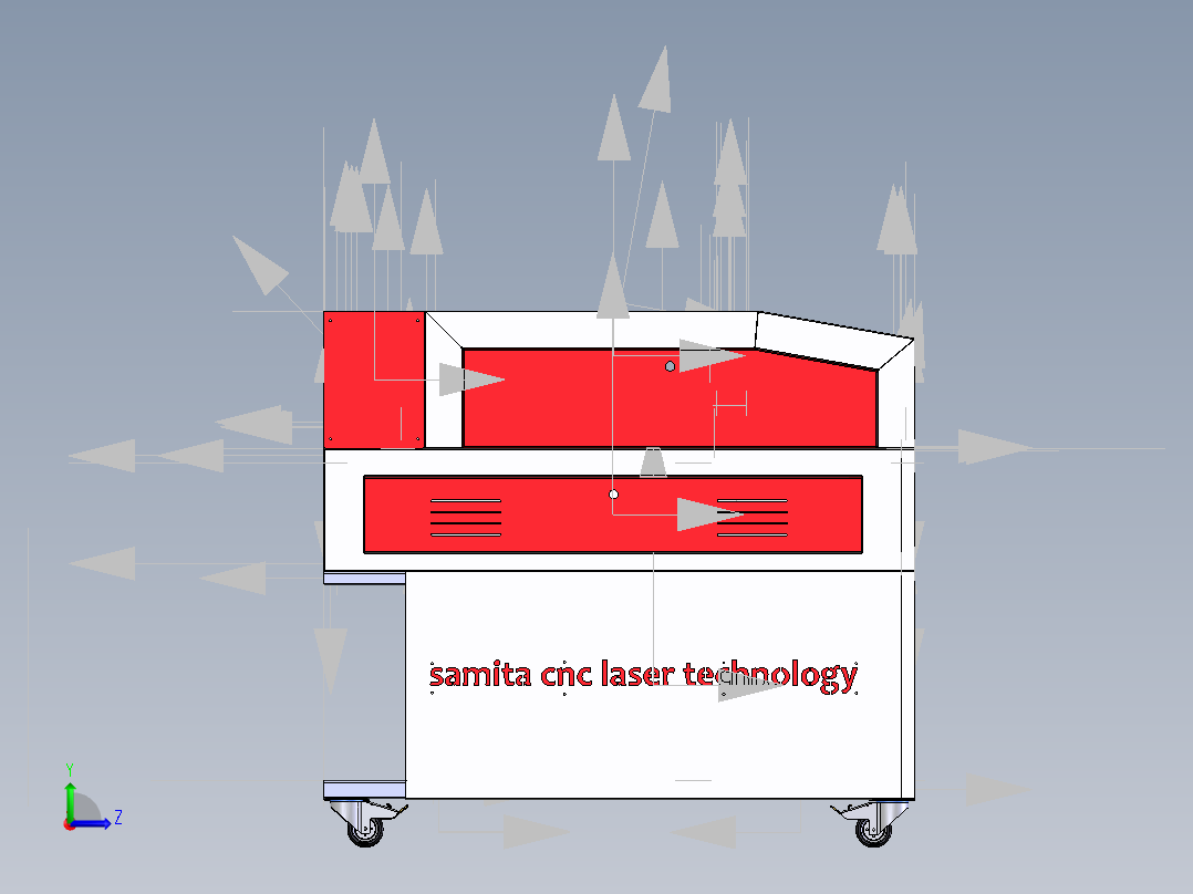 二氧化碳100W激光切割机1250x850mm左视图