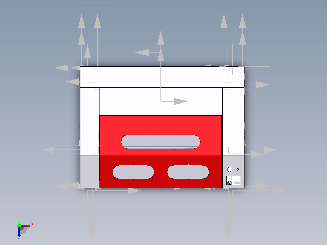 二氧化碳100W激光切割机1250x850mm俯视图