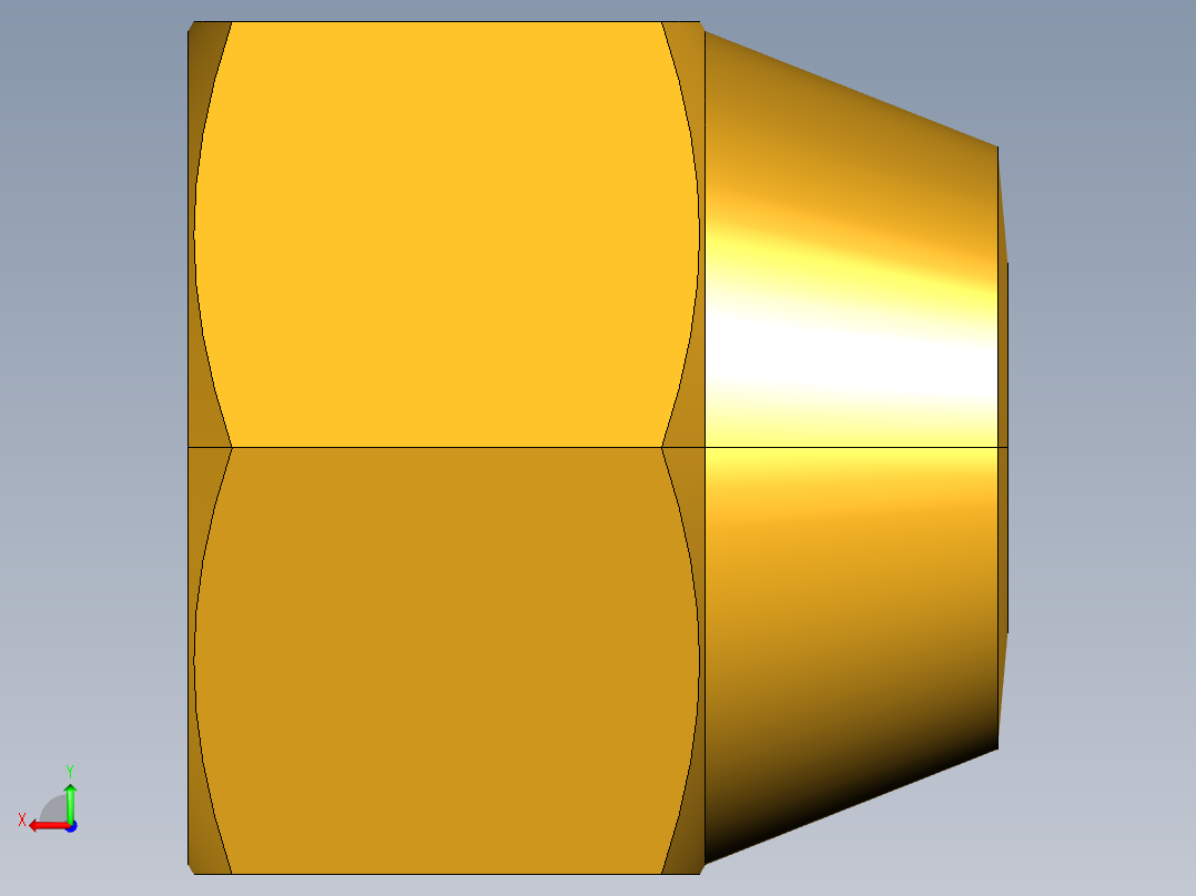 扩口式工业通用硬管接头Cap Nut 640F-8后视图
