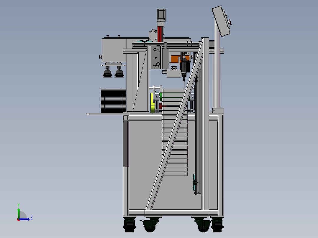 自动上下料点胶机左视图
