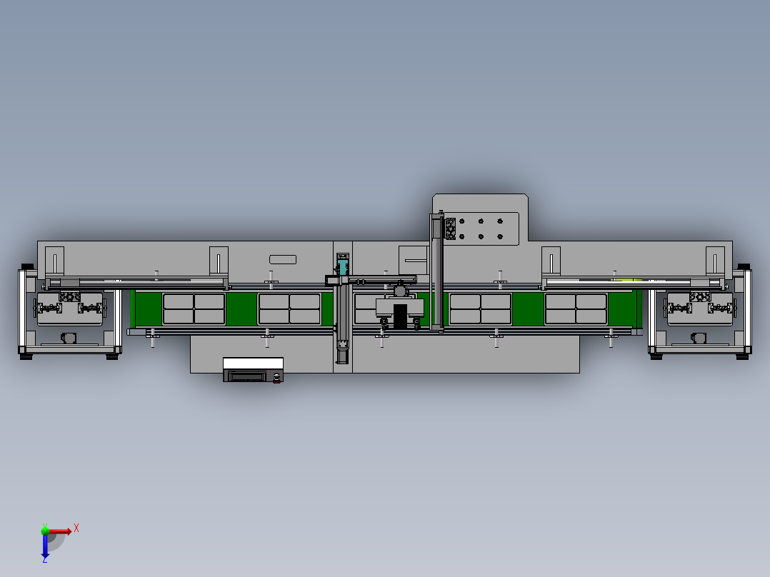 自动上下料点胶机俯视图
