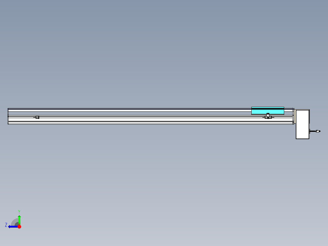 同步带滑台-半封闭B22H-L100-C-S1600-RD-P75-D3-N5右视图