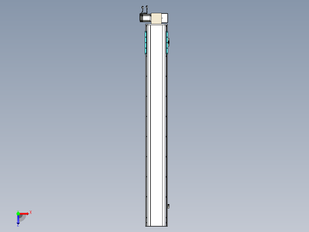 同步带滑台-半封闭B22H-L100-C-S1600-RD-P75-D3-N5俯视图