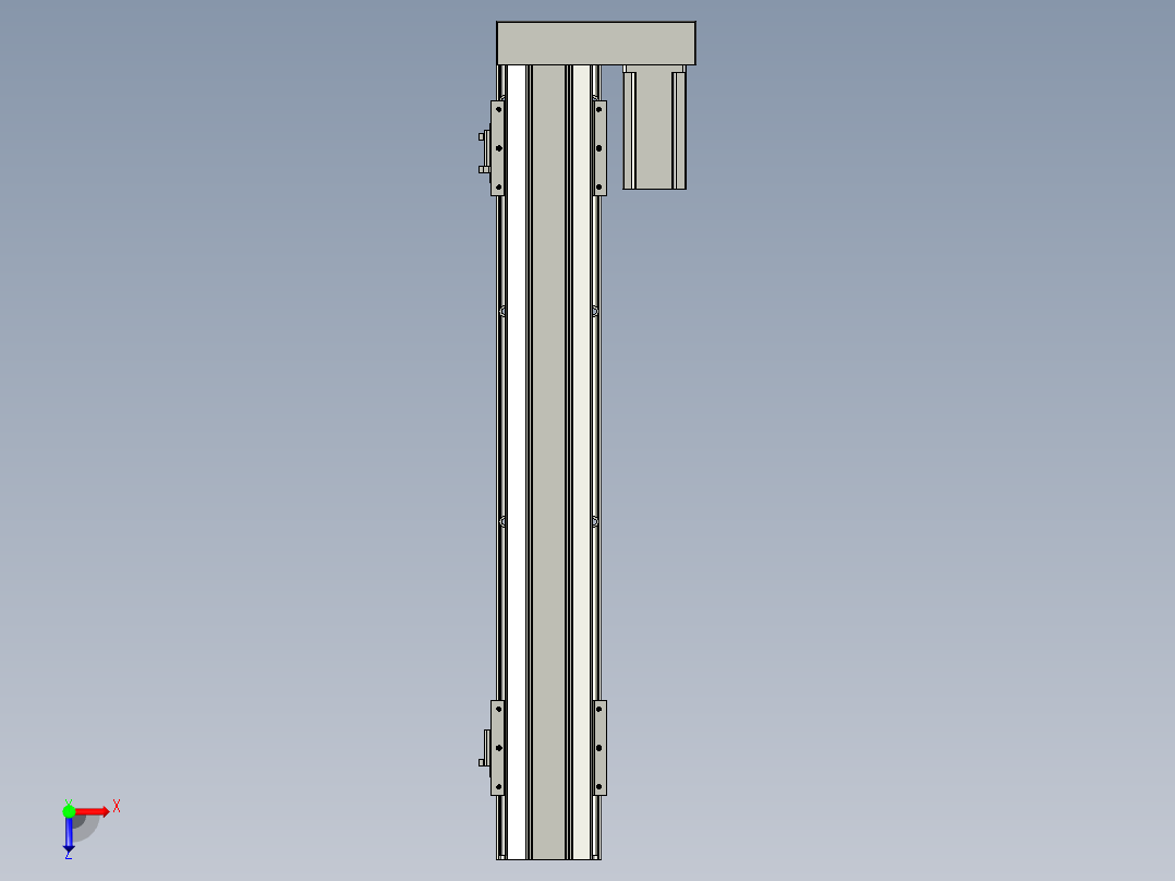 直线模组LHAT10-CA-S550-R-C3设计图纸俯视图