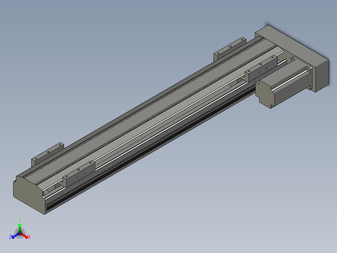 直线模组LHAT10-CA-S550-R-C3设计图纸正等轴测图