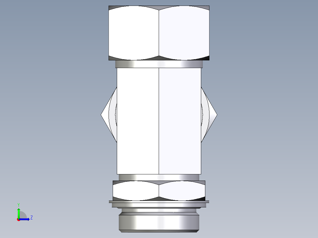 卡套式工业通用硬管接头EO_Adjustable_locknut_run_tee_LEE38SRCF左视图