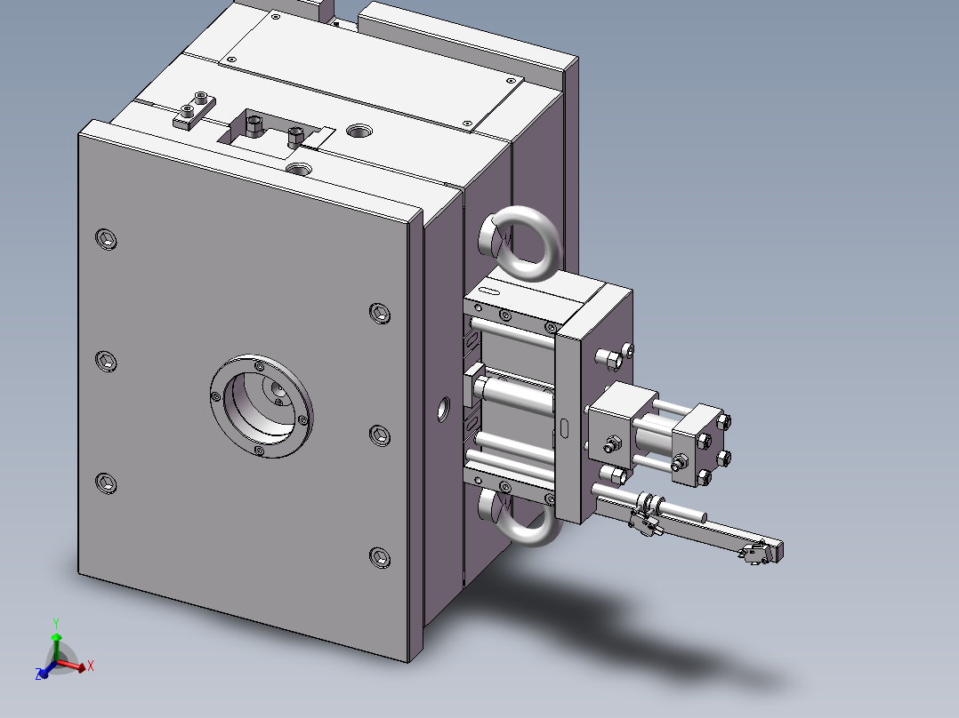 油缸抽芯，4面滑块
