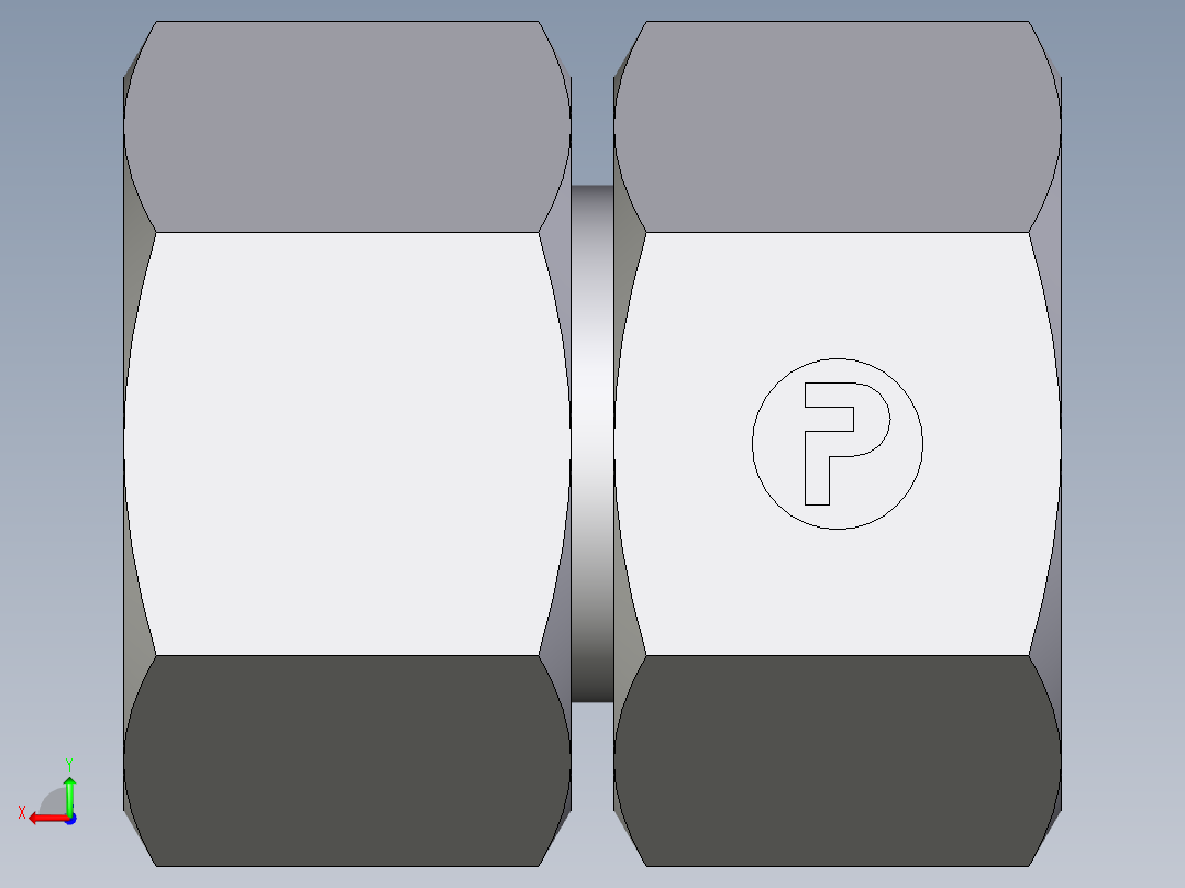 卡套式工业通用硬管接头EO_Swivel_union_GZ20SCF后视图