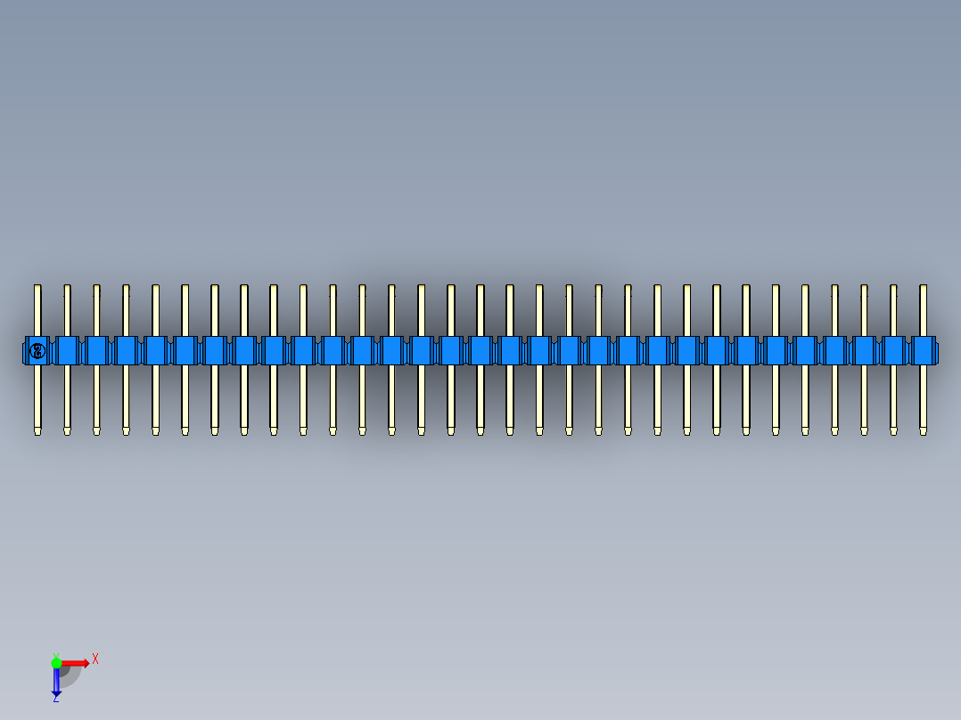 彩色公排针 100mil 2.54mm 系列-DS1022_blue_2x31p_100mil_TypeD_rev1.0俯视图