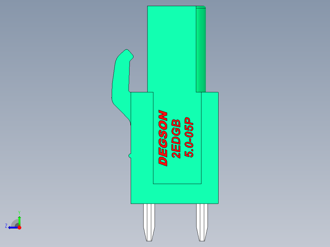 DEGSON 2EDG 系列 5.0mm 可插拔接线端子组-2EDGB-5.0-05P-14-00AH右视图
