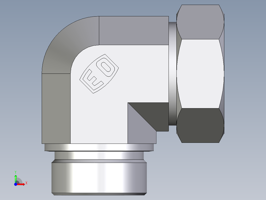 卡套式工业通用硬管接头EO_Male_stud_elbow_WE42LM71前视图